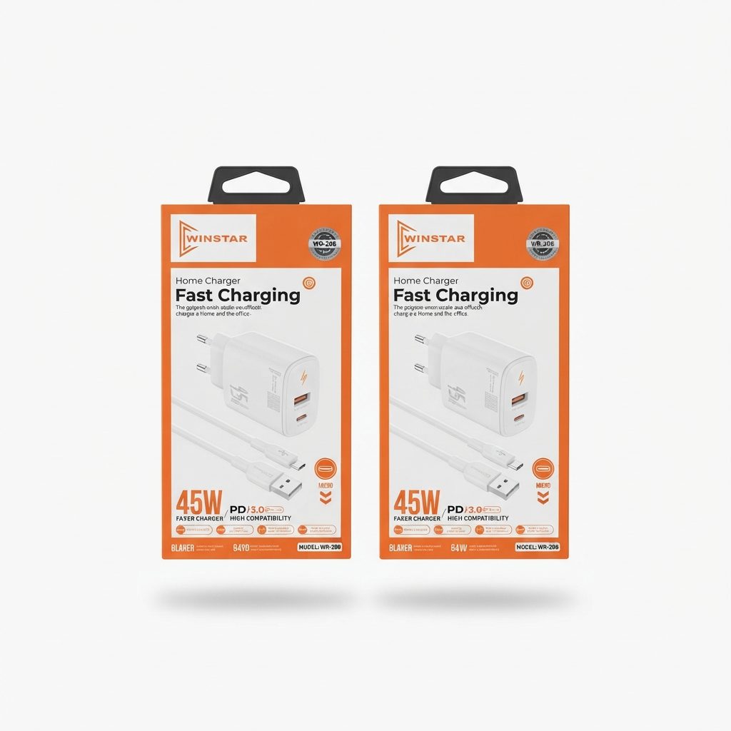 Chargeur secteur Winstar WR-208 45W avec câble Chargeur secteur Winstar WR-208 45W avec câble