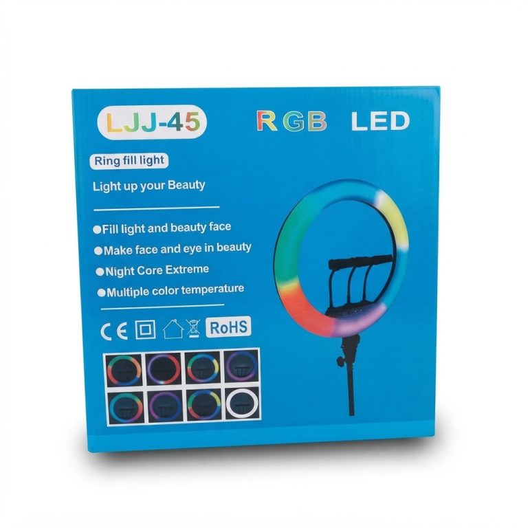 Anneau Lumineux LED RGB LJJ-45 pour Vidéo et Photo