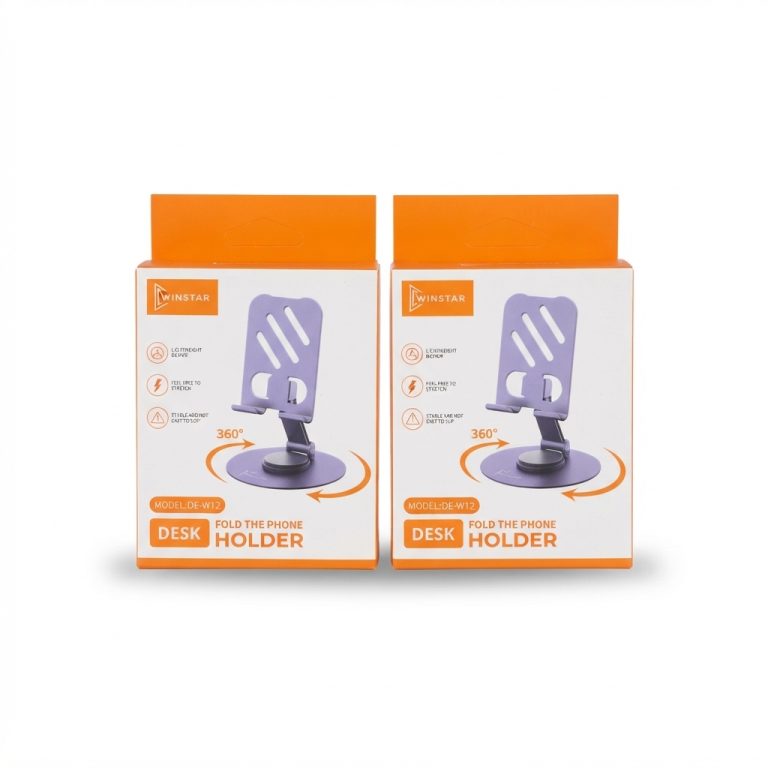 Support de téléphone de bureau Winstar DE-W12 pliable et rotatif 360°