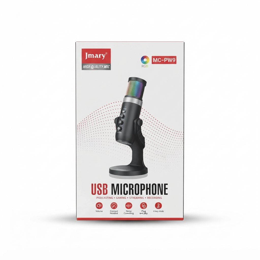 Microphone USB Jmary MC-PW9 avec éclairage RGB Jmary MC-PW9 Microphone USB Jmary MC-PW9 avec éclairage RGB