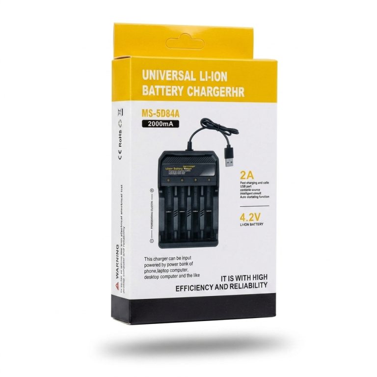 Chargeur de Batteries Li-ion MS-5D84A 4 Emplacements
