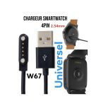 Chargeur magnétique 4 broches 2,54 mm pour montre connectée W67