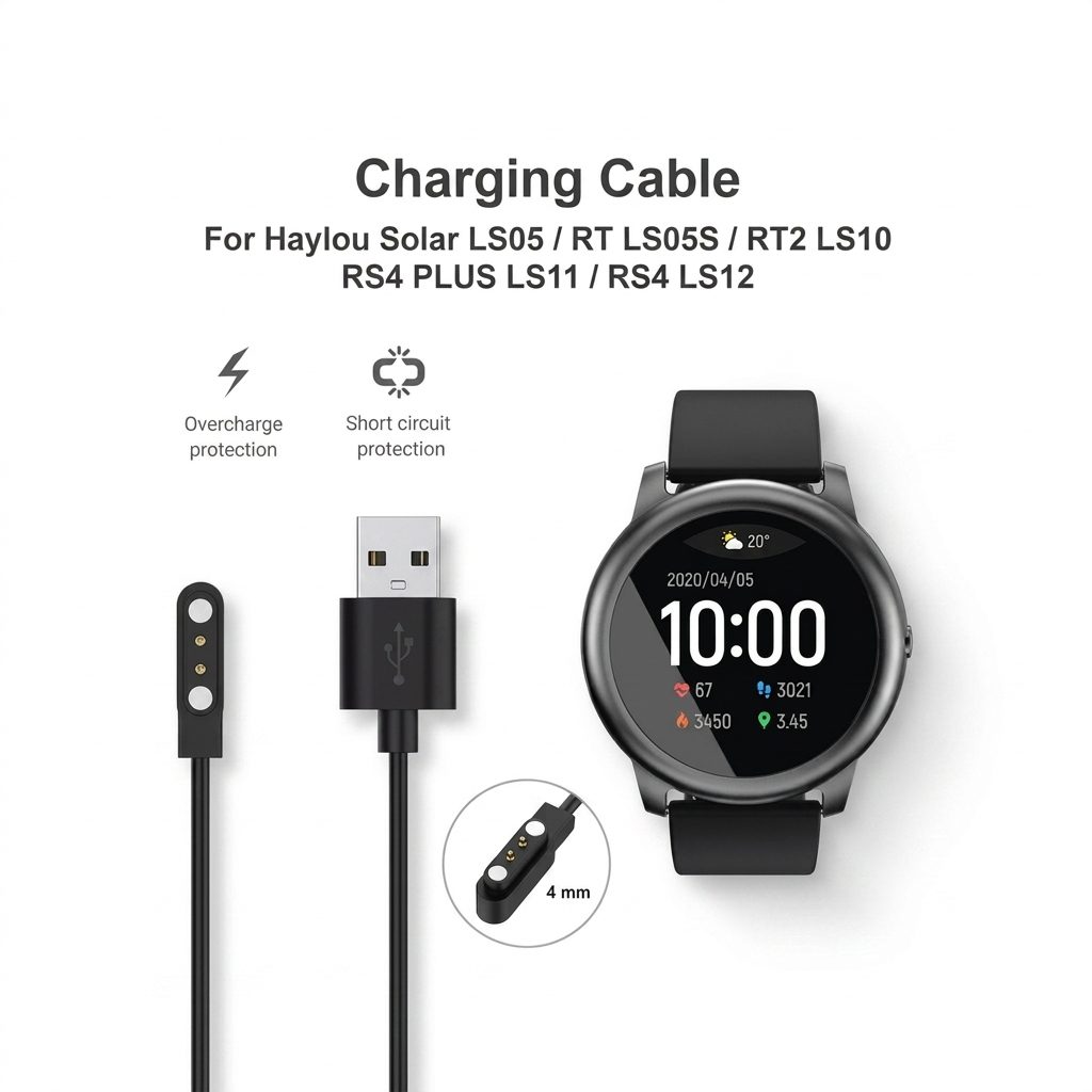 Chargeur Haylou Solar LS05, RT, RT2, RS4 et RS4 Plus