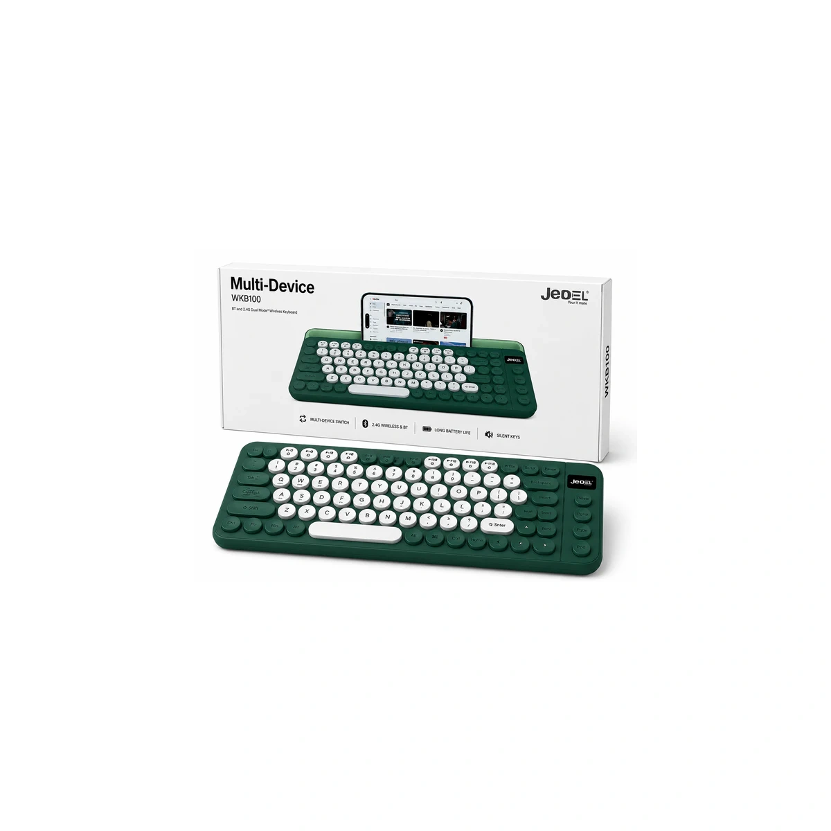 WKB100 Clavier sans fil Jedel WKB100 avec rainure pour téléphone