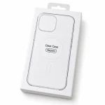 Boîte Clear Case MagSafe du fournisseur, vue de présentation fermée