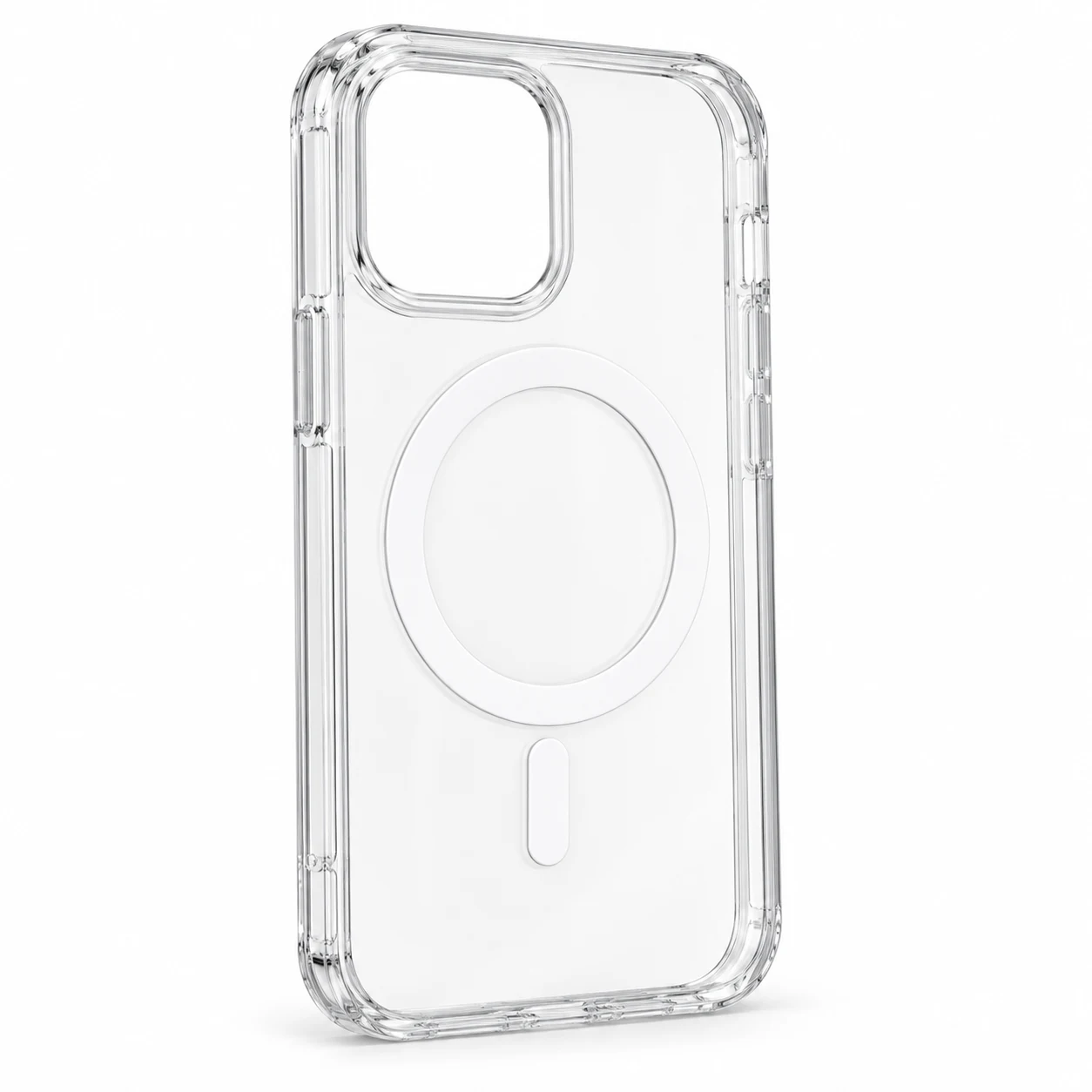 Coque transparente compatible MagSafe pour iPhone – Clear Case Coque iPhone transparente avec anneau blanc compatible MagSafe — visuel de présentation
